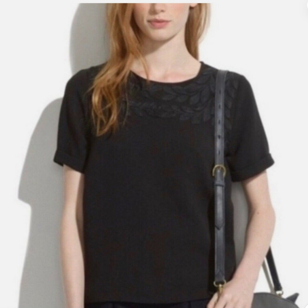 Madewell Black Embroidered Women's Top Small